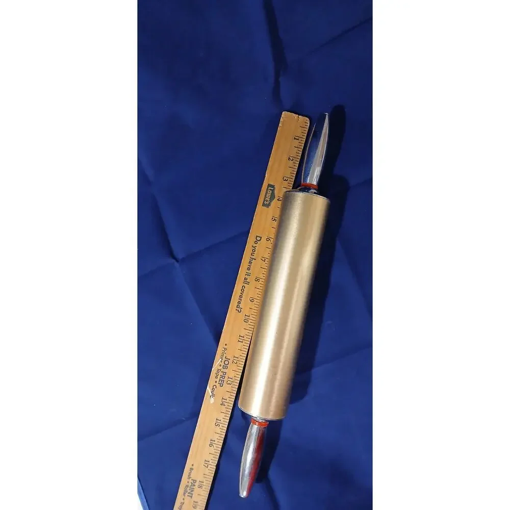 MCM Aluminum Rolling Pin in Gold Color with Polished Handles - 22oz 18